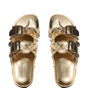 AZALEA WANG BAYLEAVES GOLD EMBELLISHED SANDAL Size 7